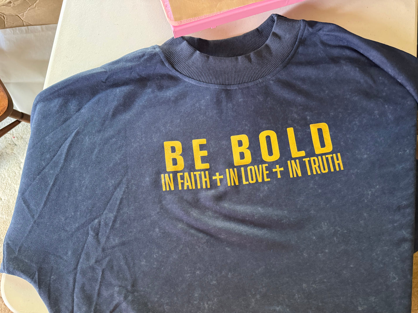 Be Bold Drop Shoulder Mock Crew Sweatshirt