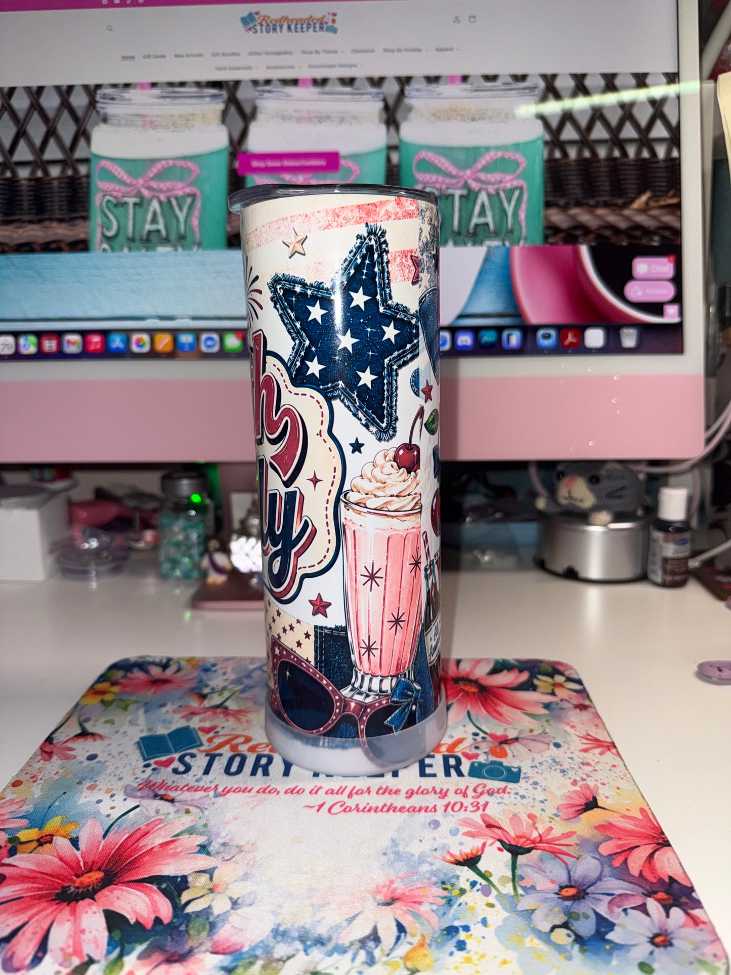20 oz Vintage Fourth of July Tumbler