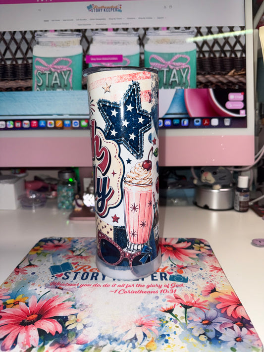 20 oz Vintage Fourth of July Tumbler