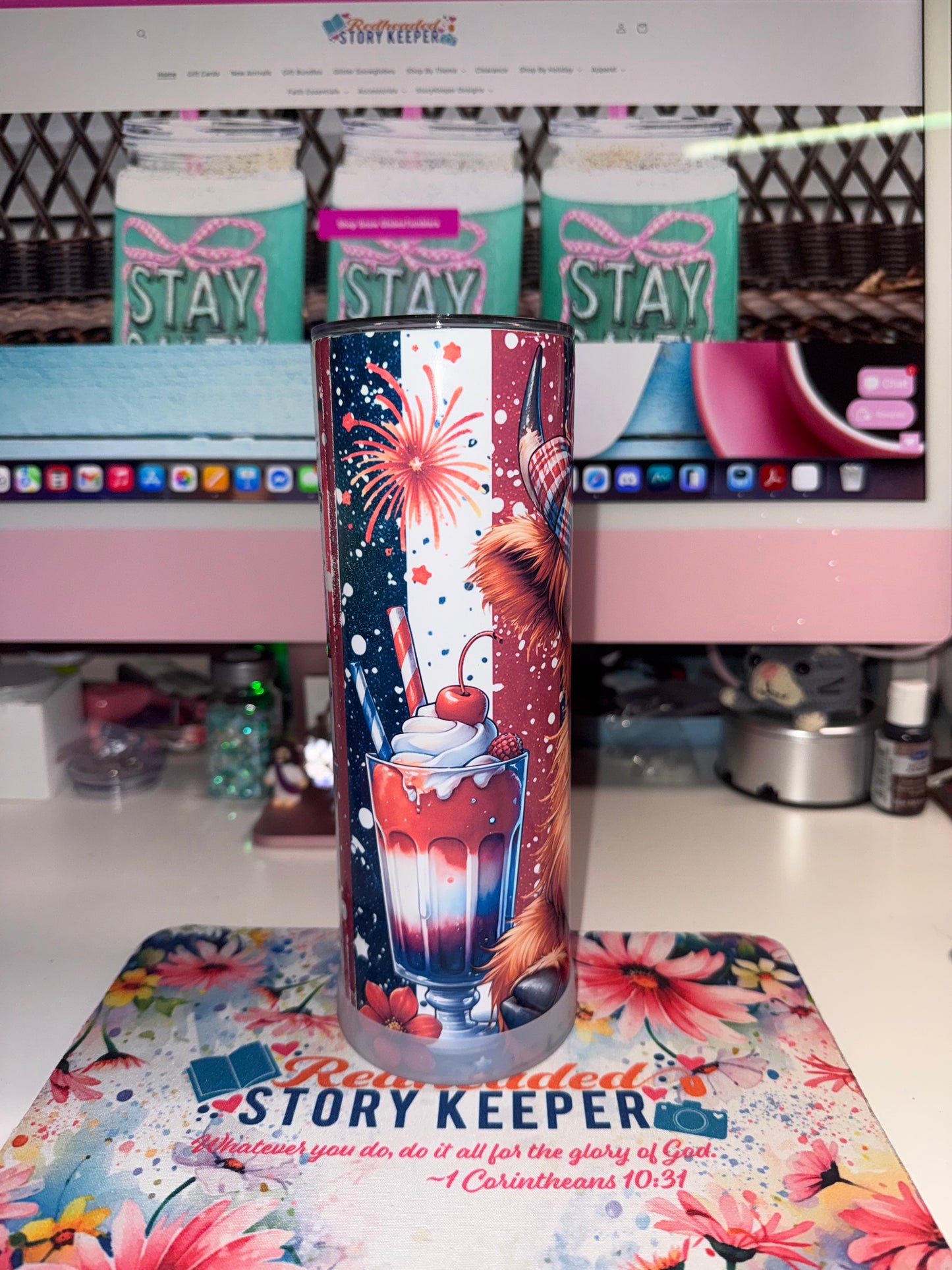20 oz Lil' Firecracker Cow Tumbler