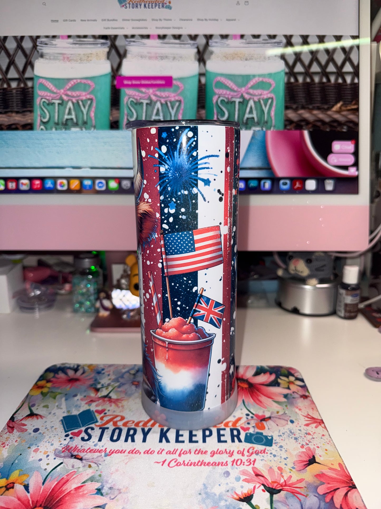 20 oz Lil' Firecracker Cow Tumbler