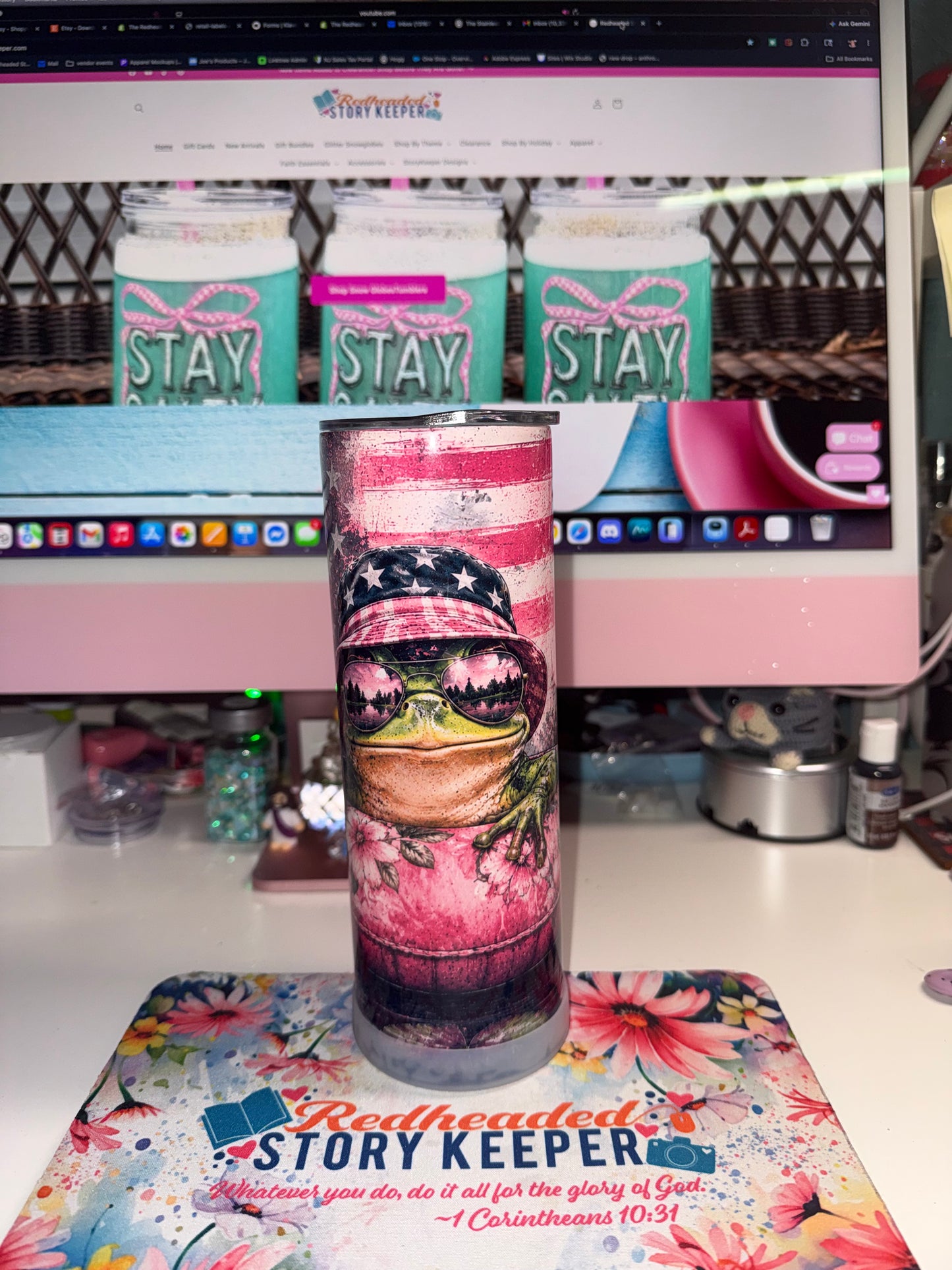 20 oz Patriotic Frog Tumbler