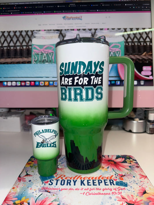 Sundays Are For The Birds Eagles Tumbler Set