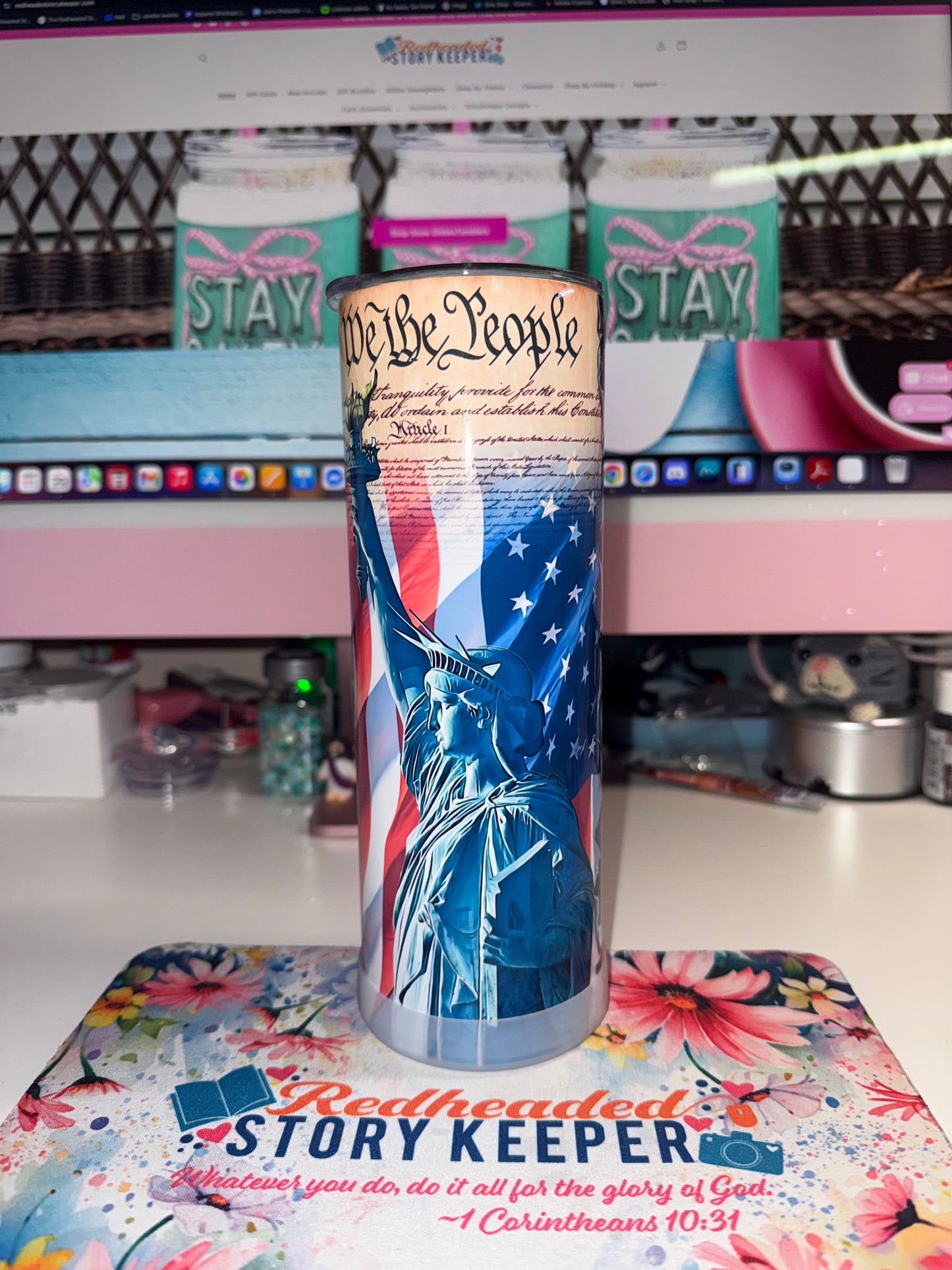 20 oz Lady Liberty Tumbler