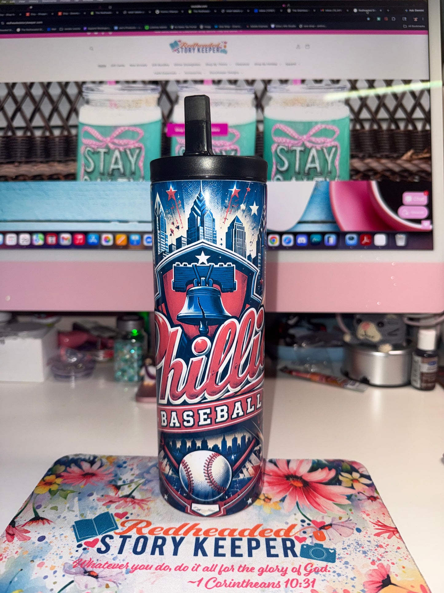 20 oz Phillies Baseball Duo Tumbler