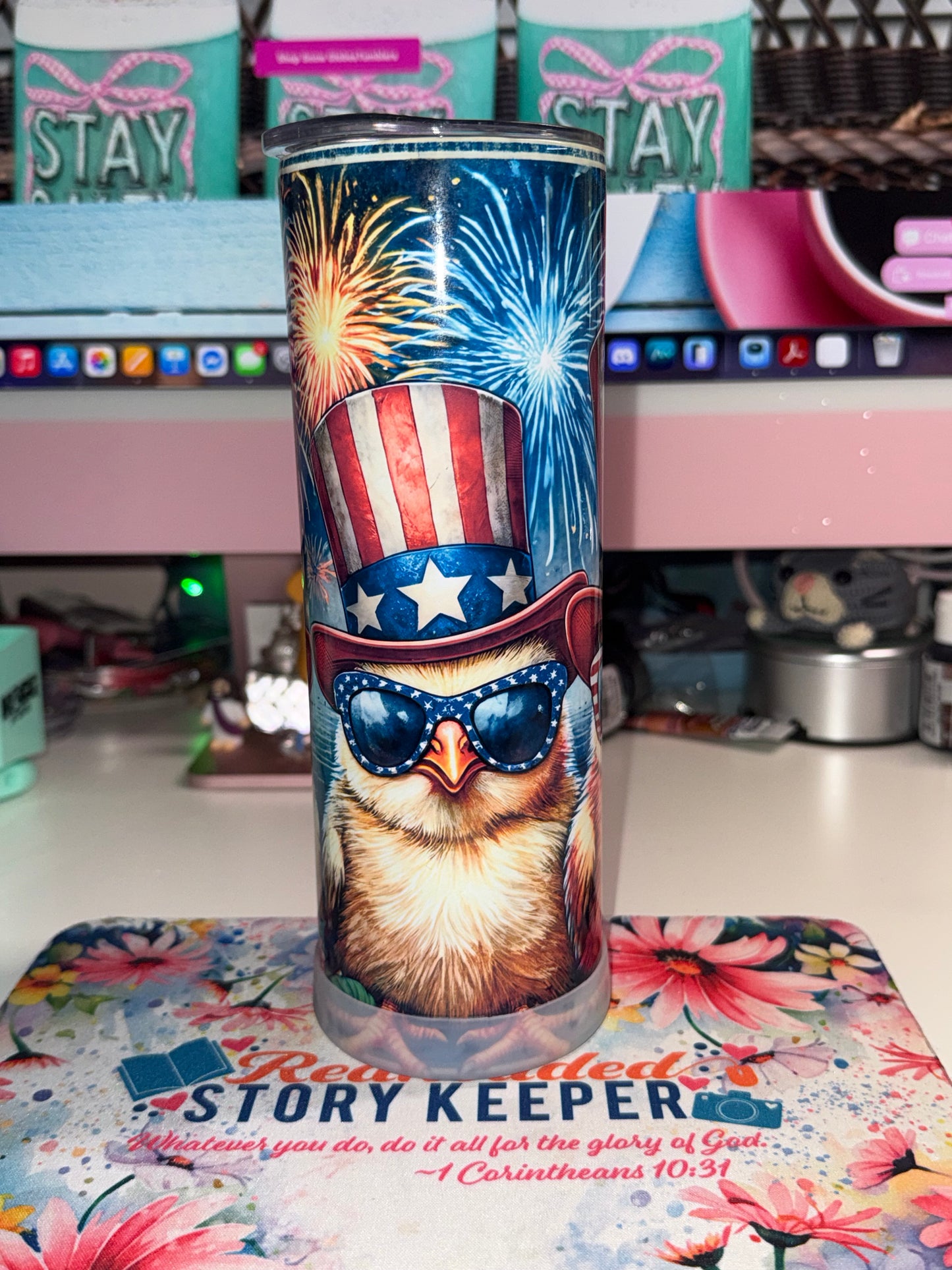 20 oz 3 Chicks Patriotic Tumbler