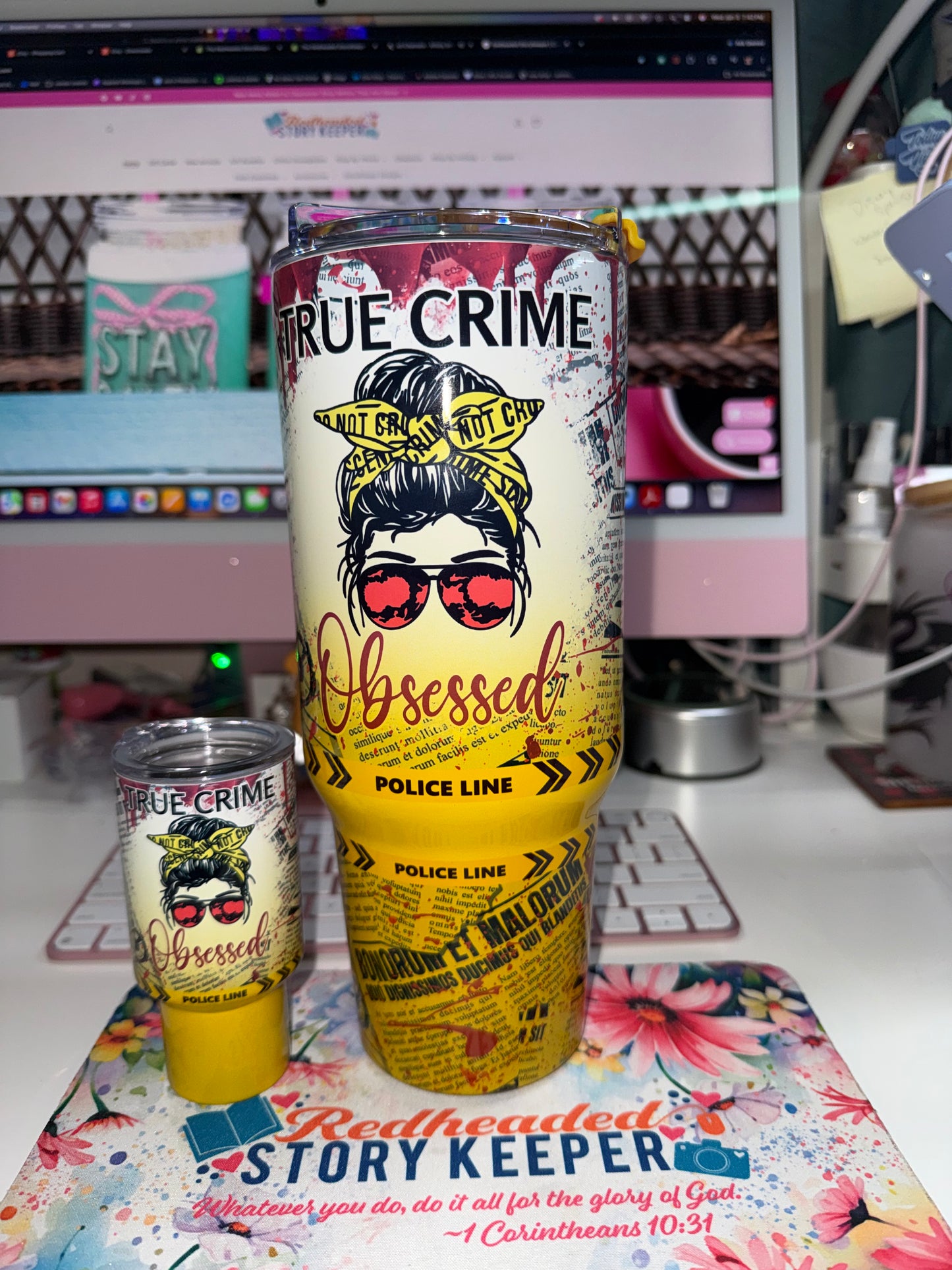 40 oz True Crime Obsessed Big Swig Tumbler Set