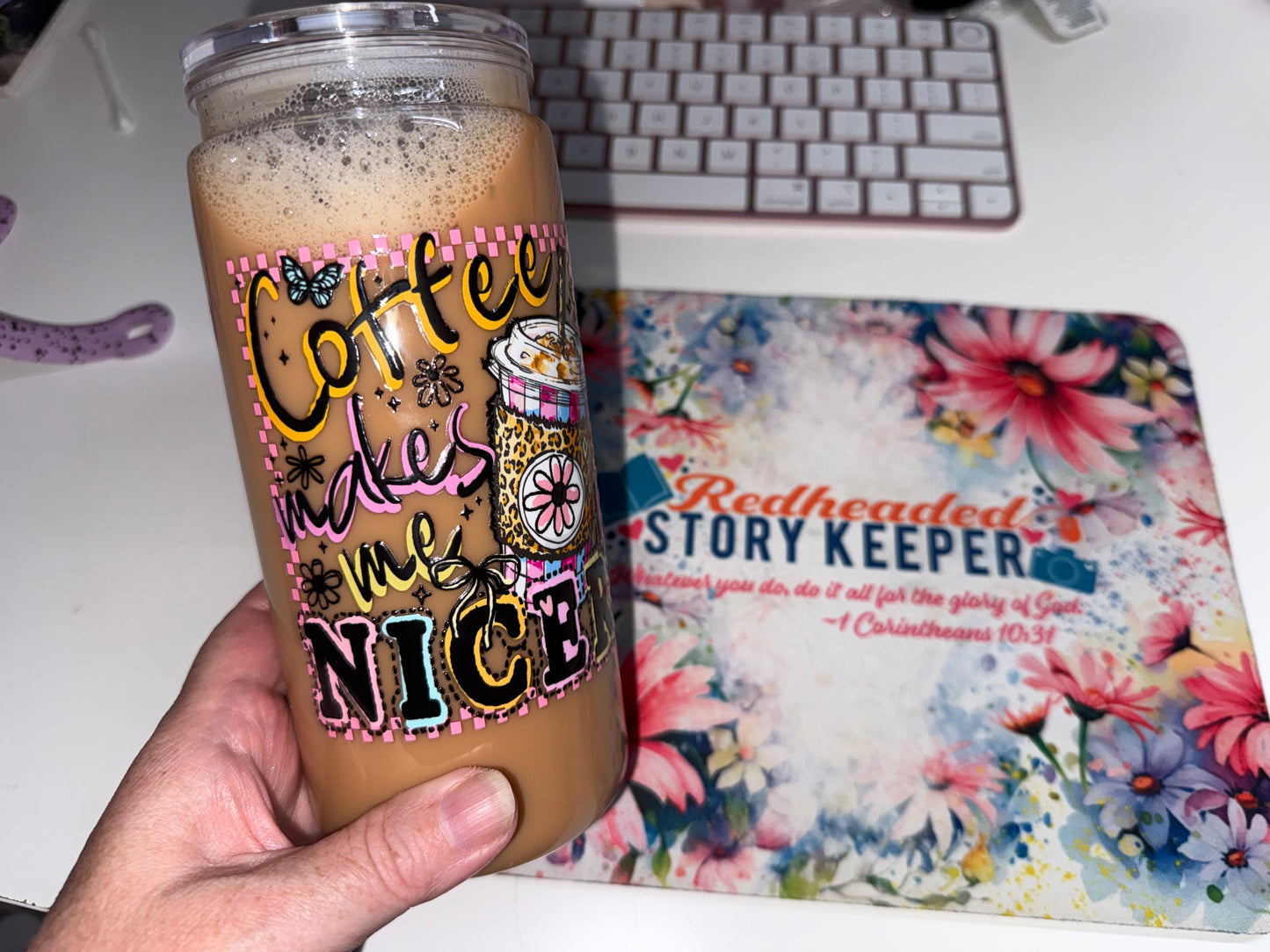 20 oz Coffee Makes Me Nicer Snow Globe Tumbler