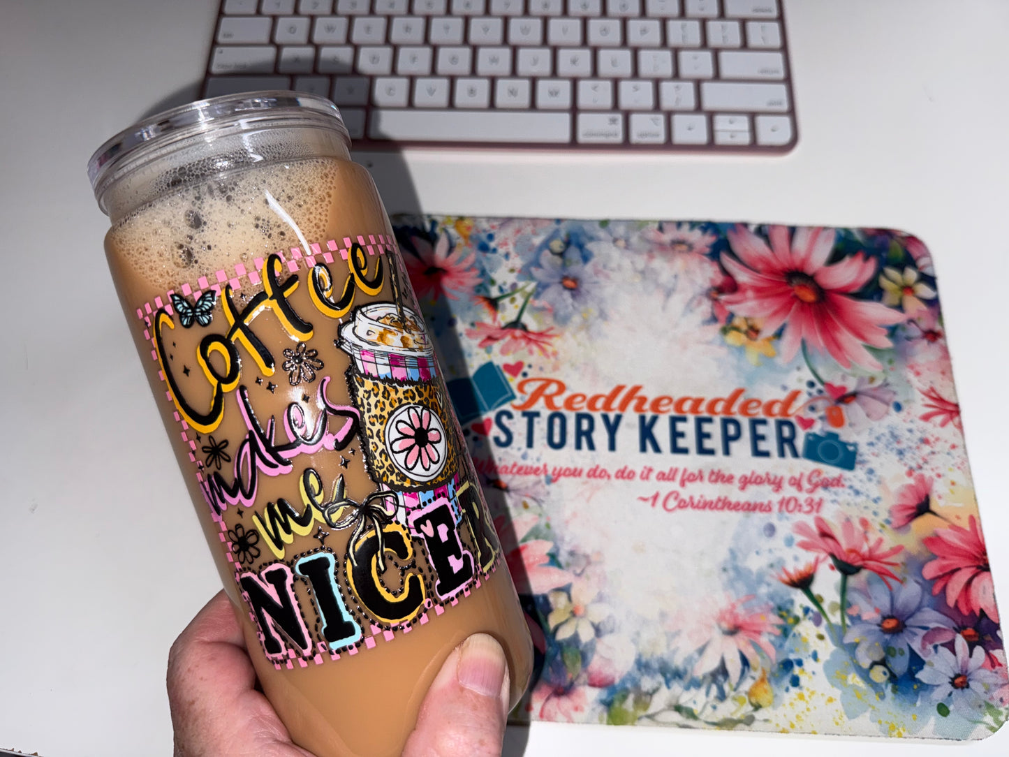 20 oz Coffee Makes Me Nicer Snow Globe Tumbler
