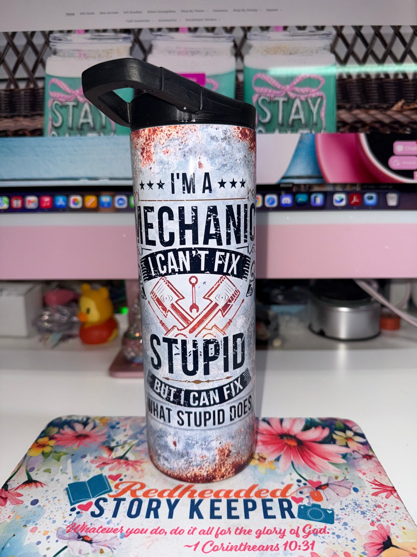 20 oz I Can't Fix Stupid Duo Tumbler