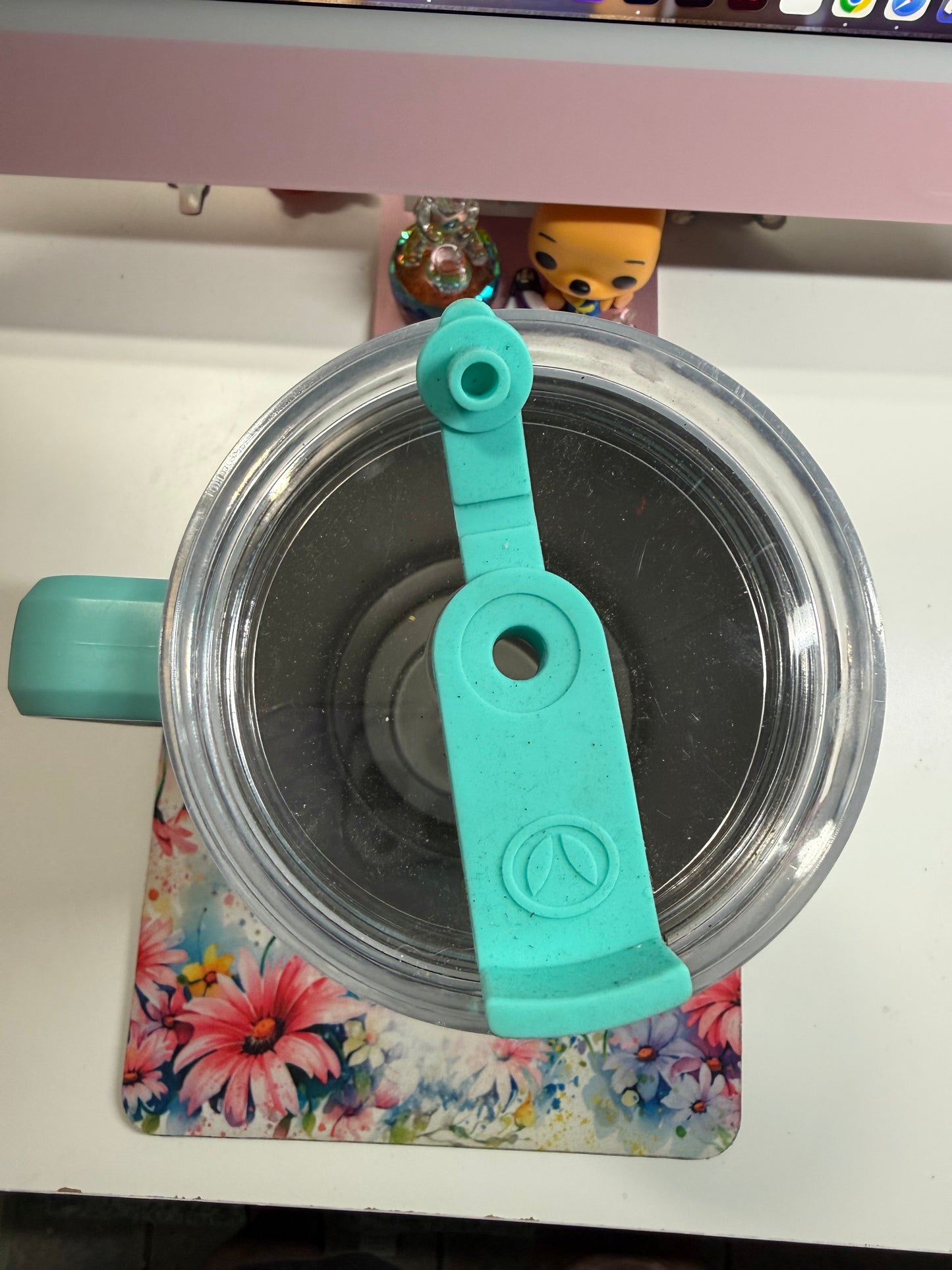 40 oz Coffee First, Mom Later Ombré Mint Holographic Travel Tumbler
