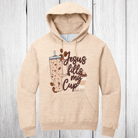 Jesus Fills my Cup Hoodie coffee edition