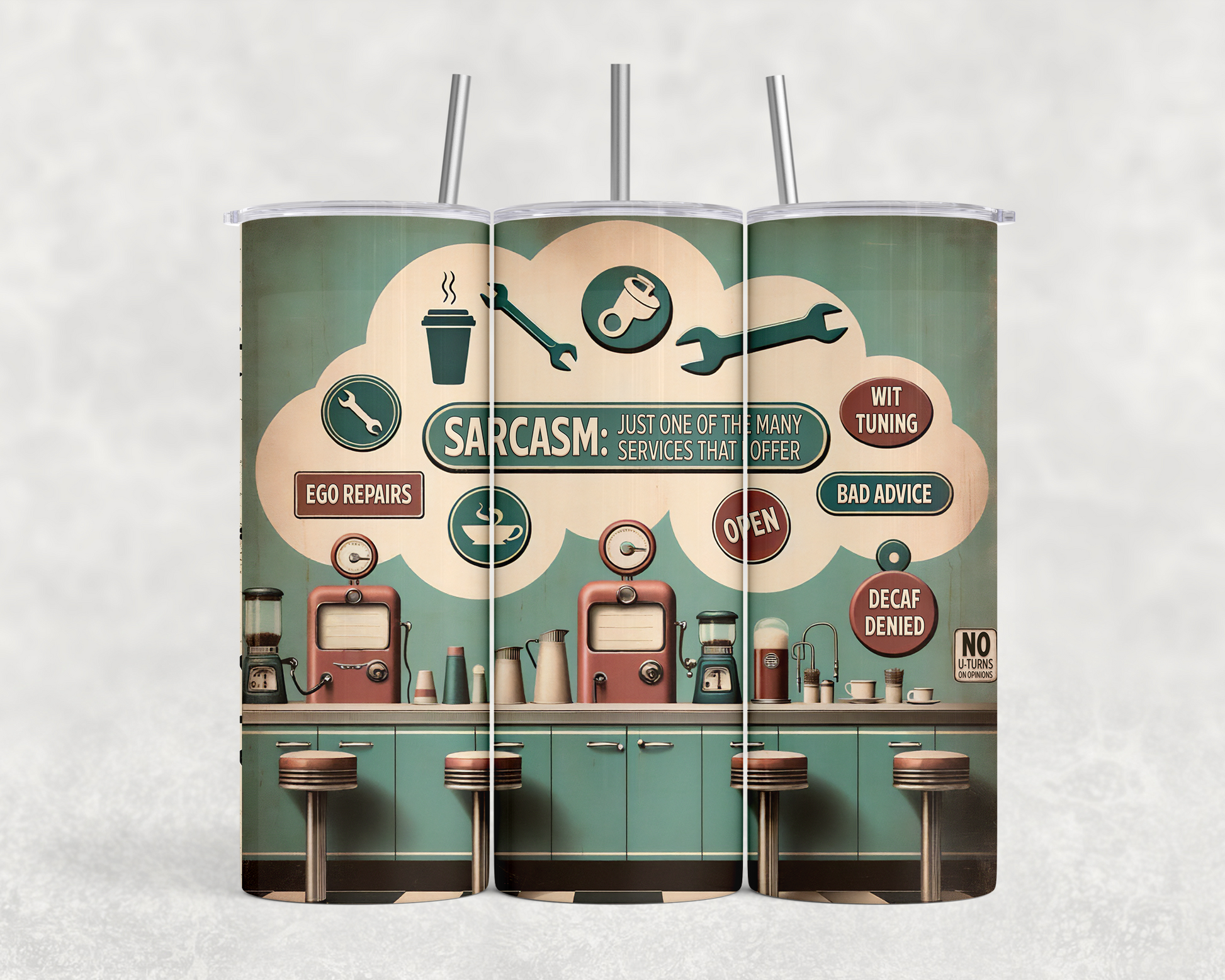 20 oz Vintage Service Sarcasm Tumbler - The Redheaded StoryKeeper