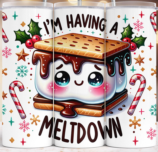 20 oz I'm Having a Meltdown Christmas Tumbler