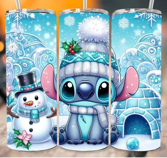 20 oz Winter Blue Alien Tumbler