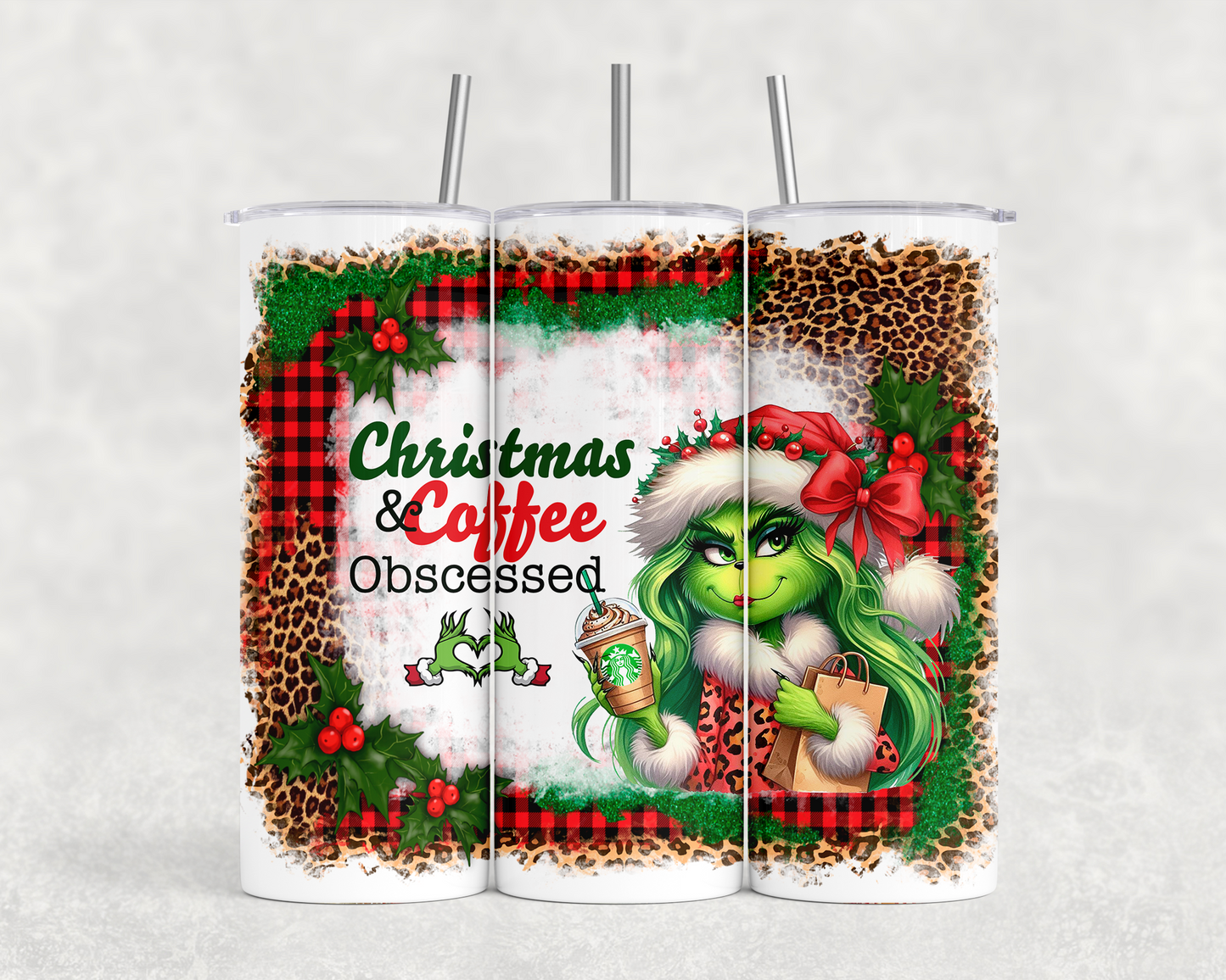 Christmas and Coffee Obsessed tumbler