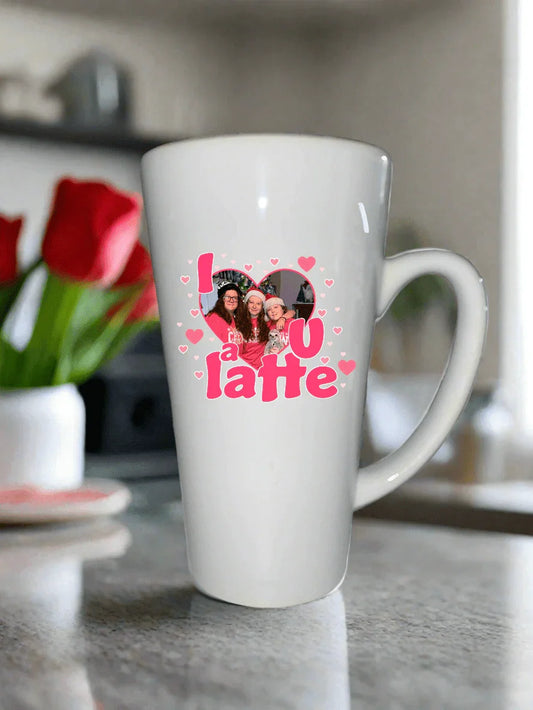 17 oz I heart U a Latte Personalized Latte Mug - The Redheaded StoryKeeper
