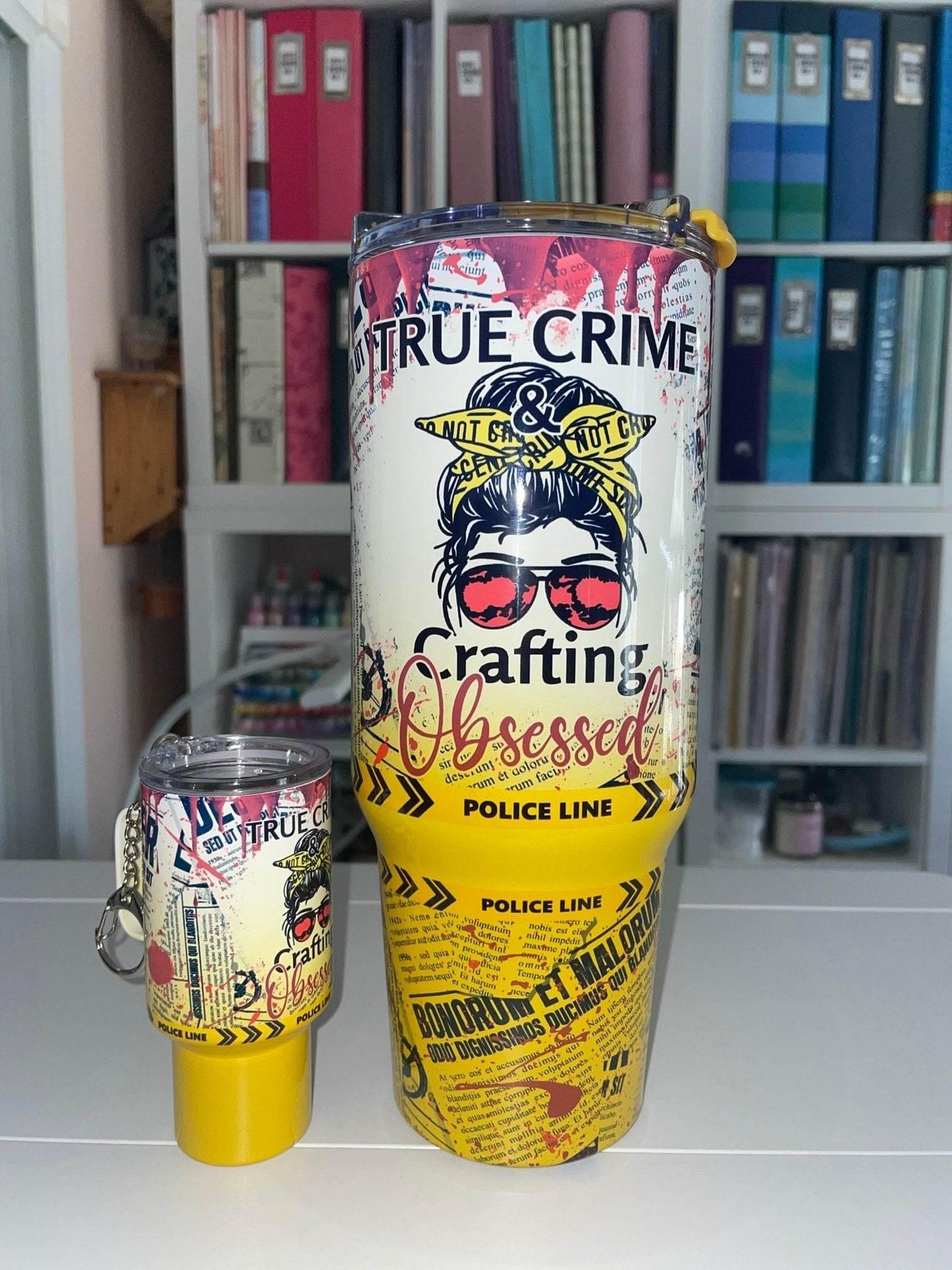 40 oz True Crime & Crafting Obsessed Big Swig Tumbler Set - The Redheaded StoryKeeper