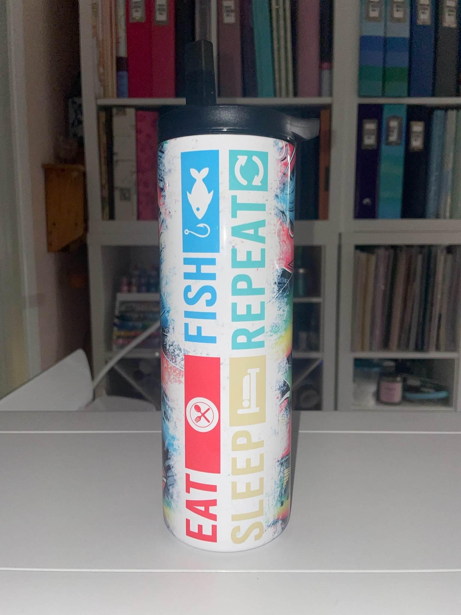 20 oz Eat Fish Sleep Repeat Duo Tumbler - The Redheaded StoryKeeper