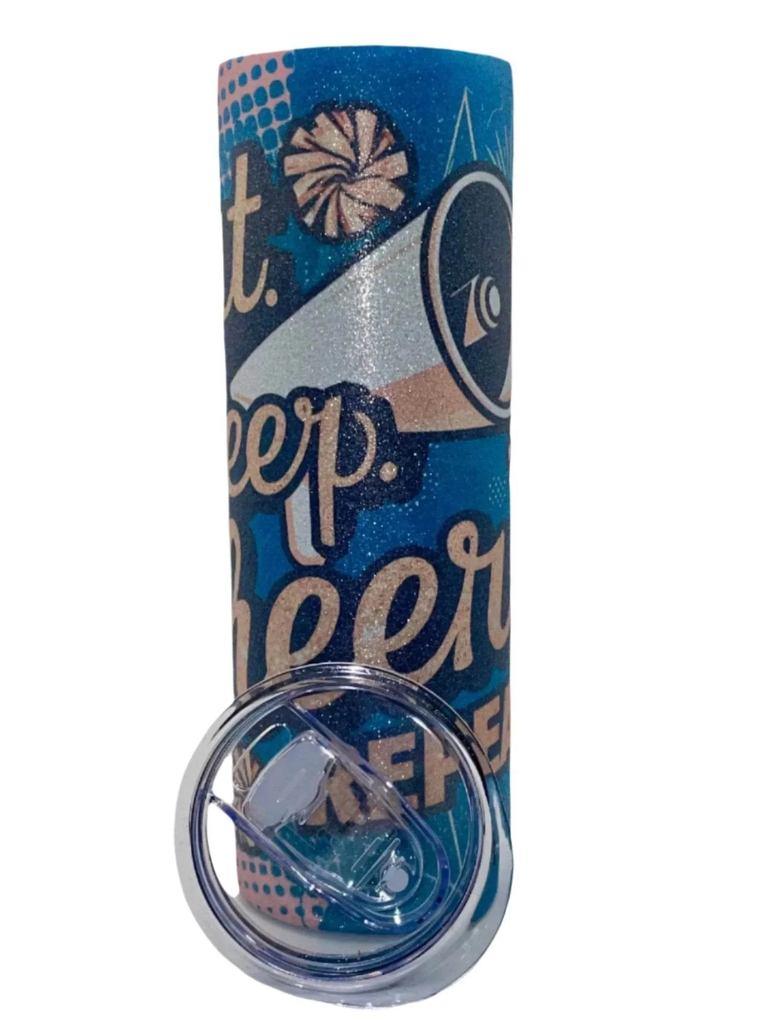 20 oz Eat Sleep Cheer Glitter Tumbler - The Redheaded StoryKeeper