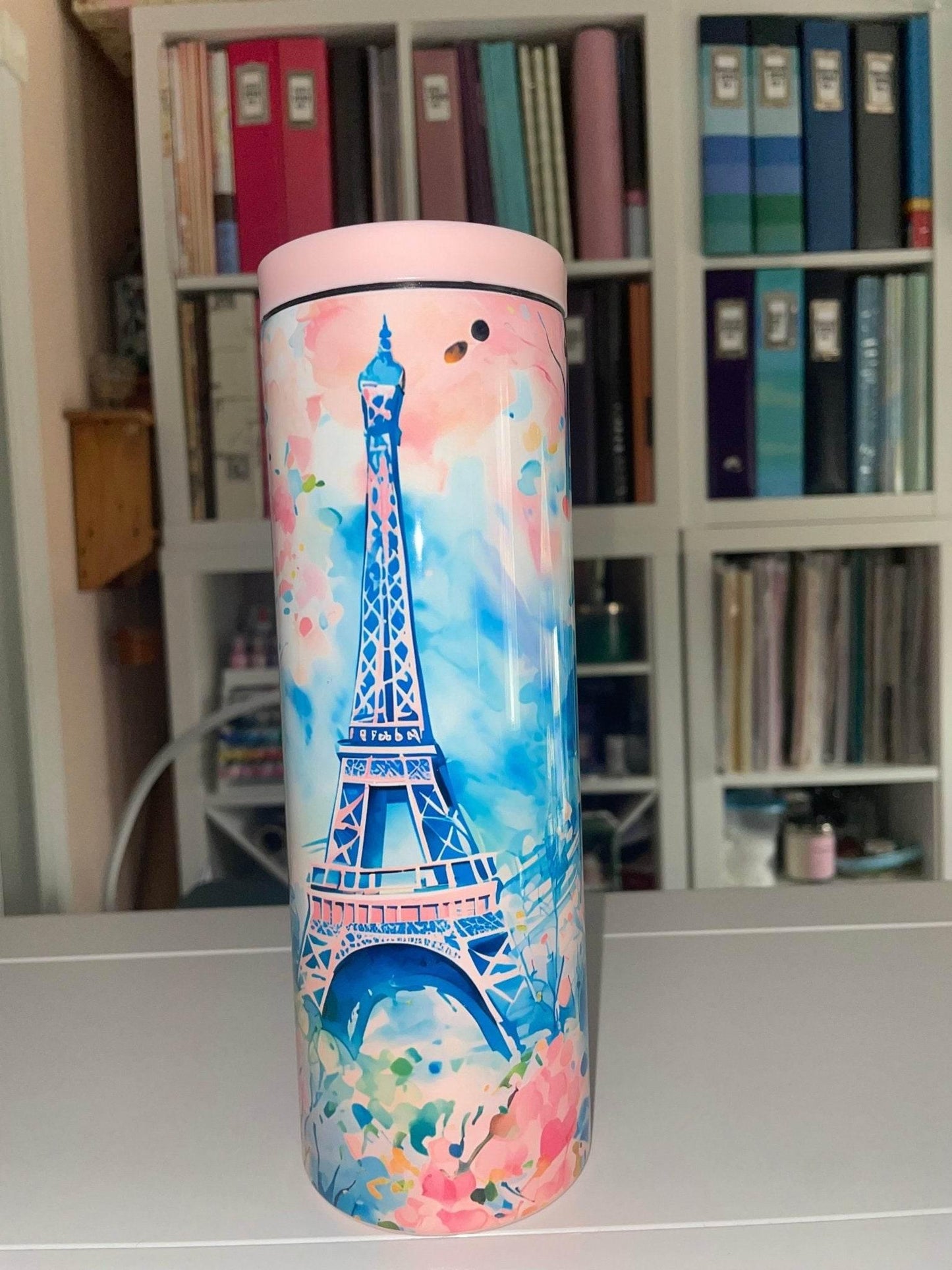 20 oz Eiffel Tower Ombre Pink Duo Tumbler - The Redheaded StoryKeeper