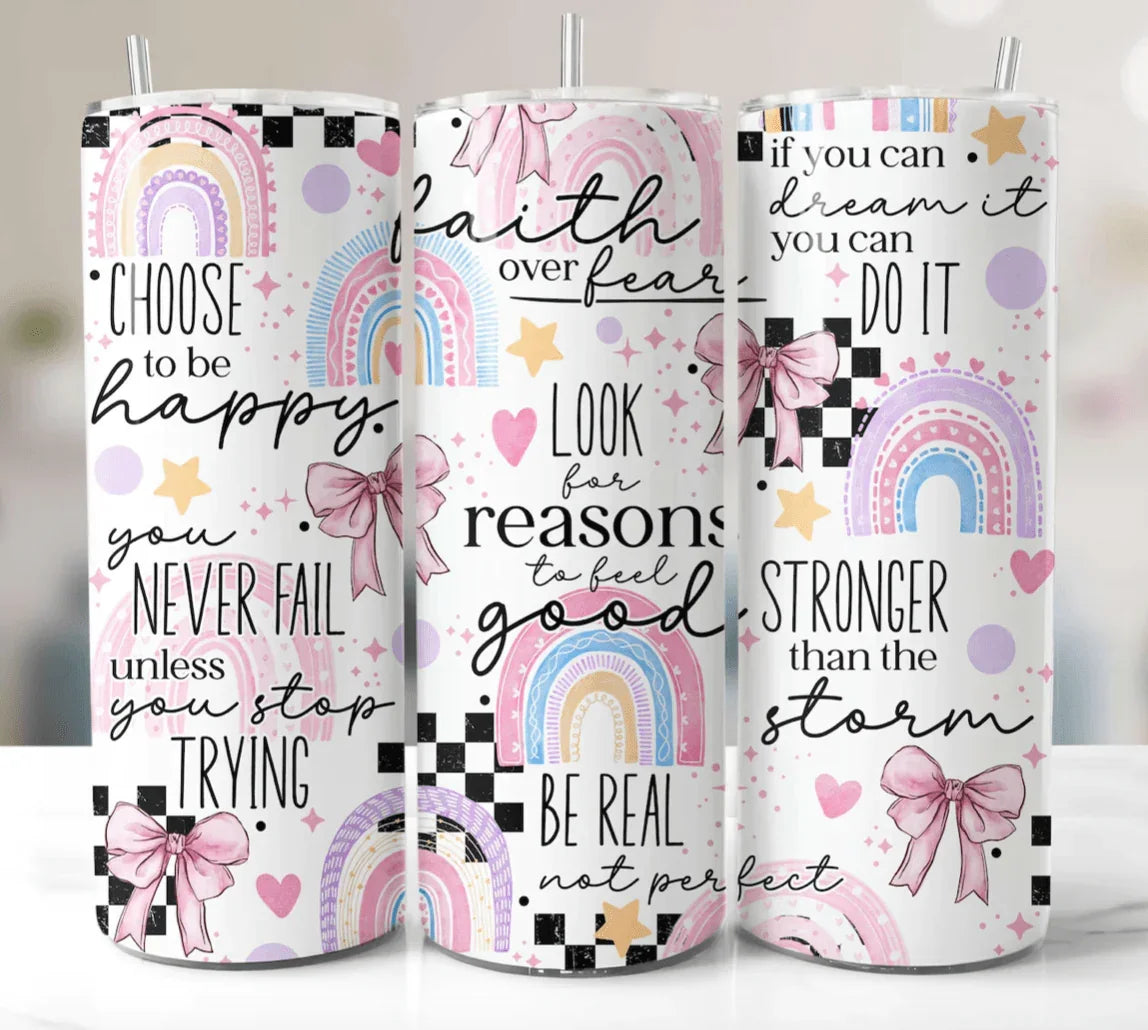 20 oz Faith Affirmations Tumbler - The Redheaded StoryKeeper