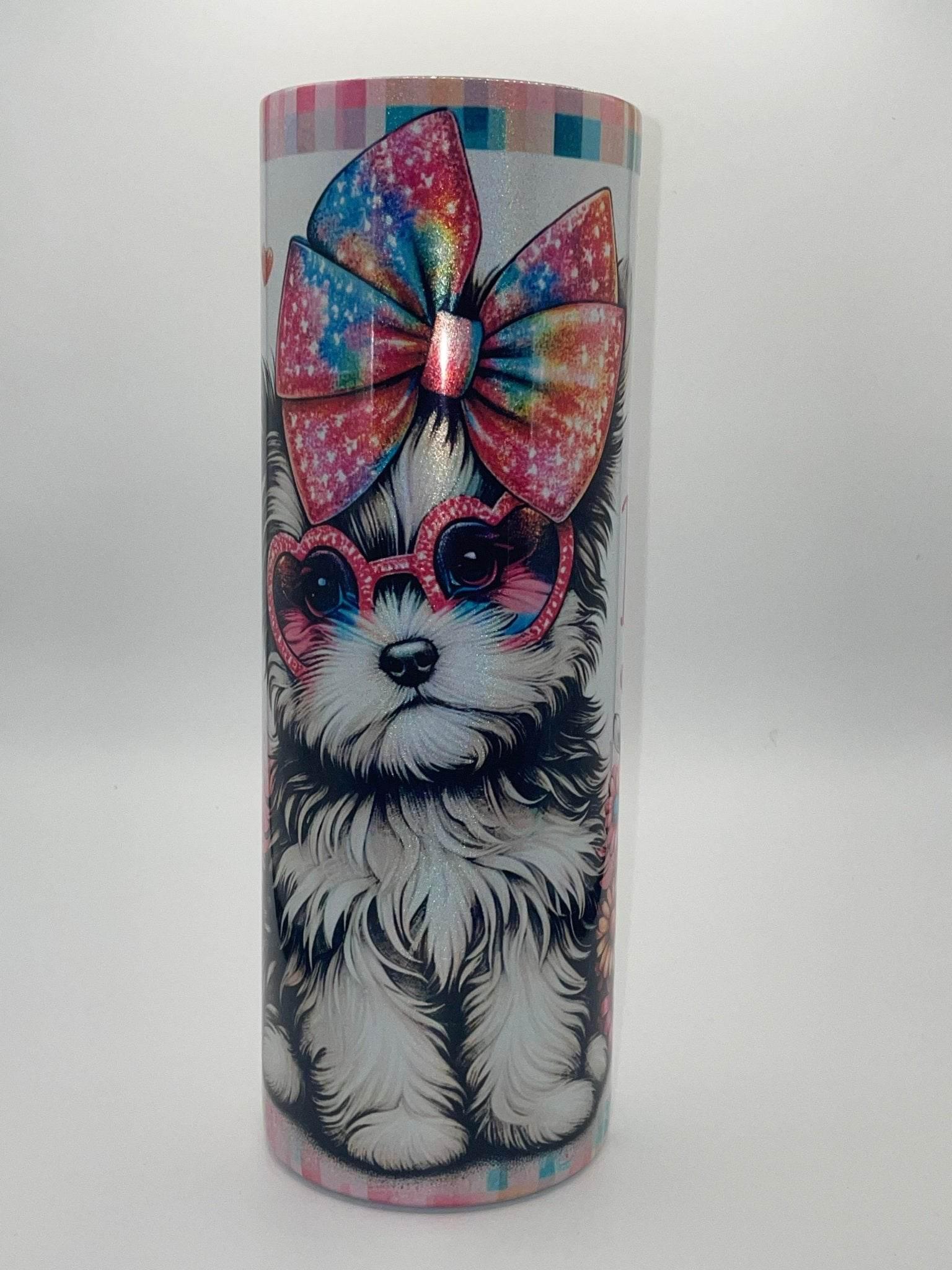 20 oz Just A Girl Who Loves Dogs Holographic Tumbler - The Redheaded StoryKeeper