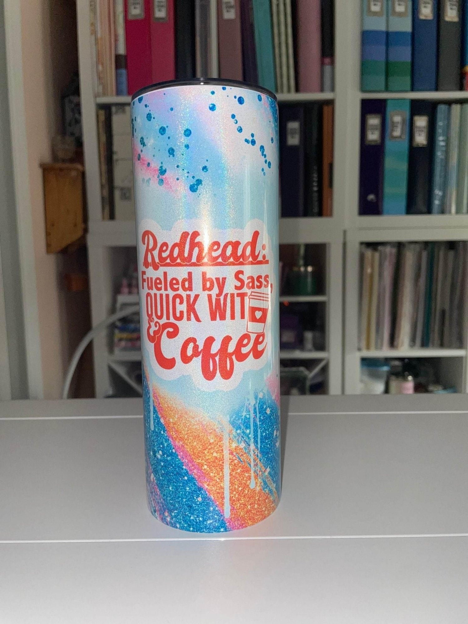 20 oz Redhead Fueled By Holographic Tumbler - The Redheaded StoryKeeper