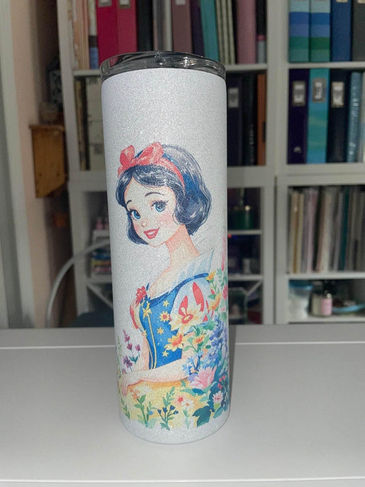 20 oz Snow Glitter Tumbler - The Redheaded StoryKeeper
