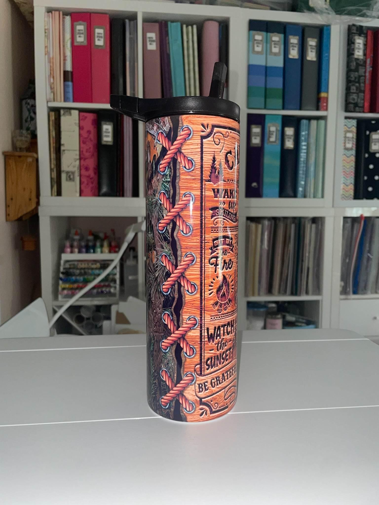 30 oz Duo Lid Camping Rules Woodgrain Tumbler - The Redheaded StoryKeeper