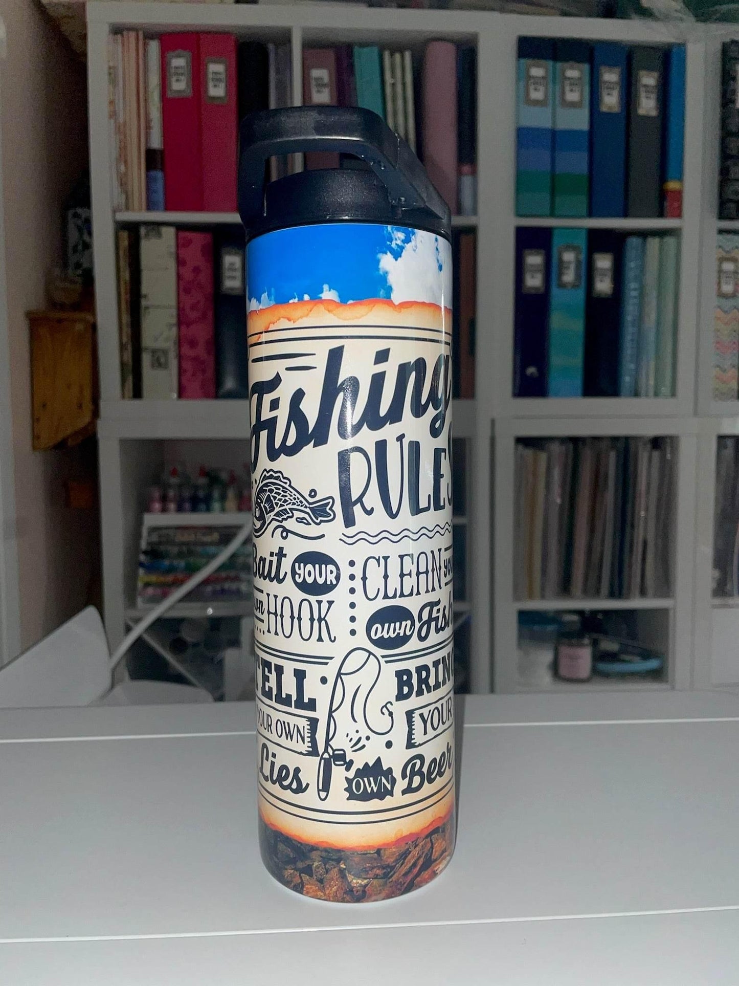 30 oz Duo Lid Fishing Rules Tumbler - The Redheaded StoryKeeper