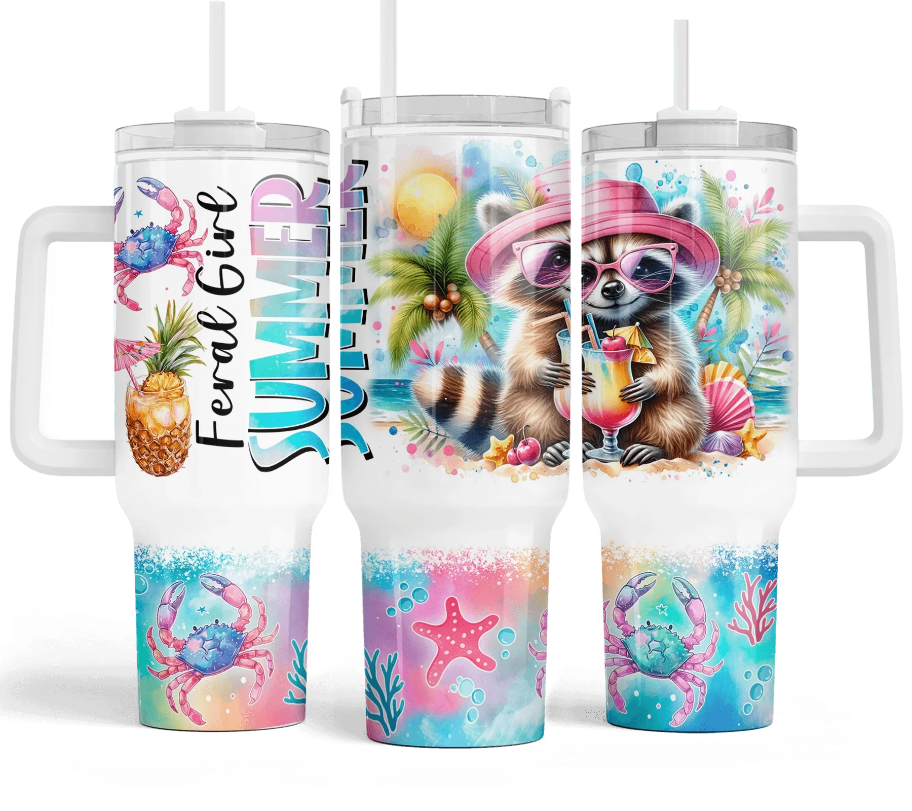 40 oz Big Swig Holographic - Feral Girl Summer - The Redheaded StoryKeeper