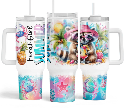 40 oz Big Swig Holographic - Feral Girl Summer - The Redheaded StoryKeeper