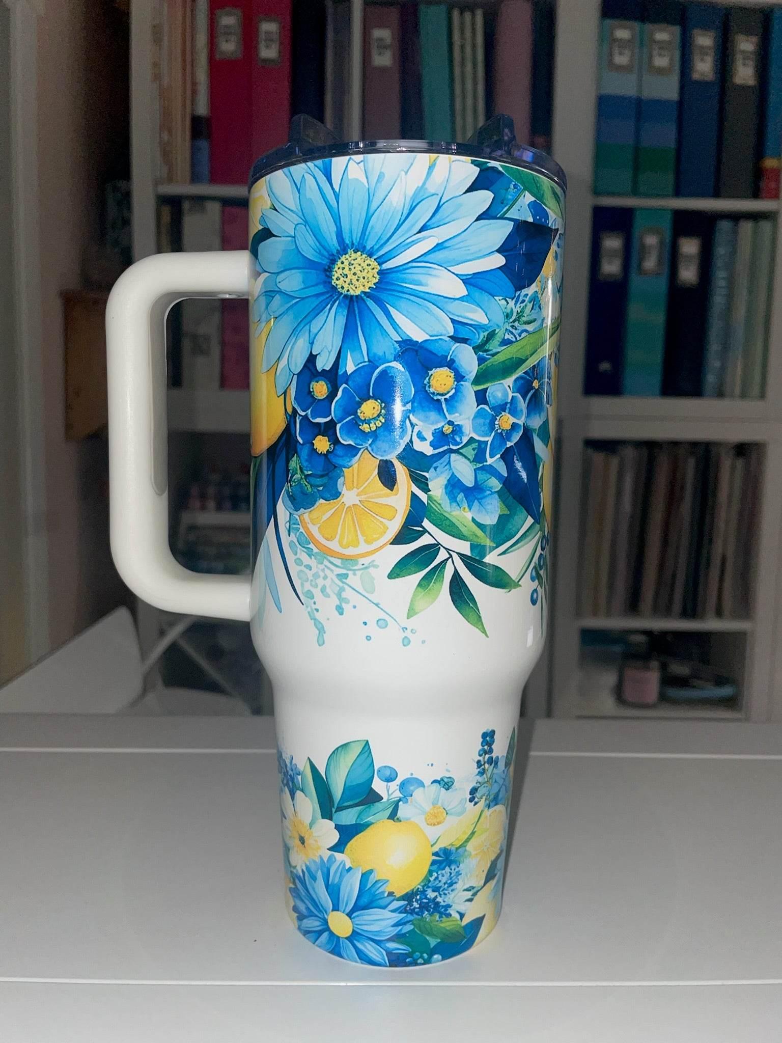 40 oz Drink Your Water & Mind Your Business - Lemons Big Swig Tumbler - The Redheaded StoryKeeper