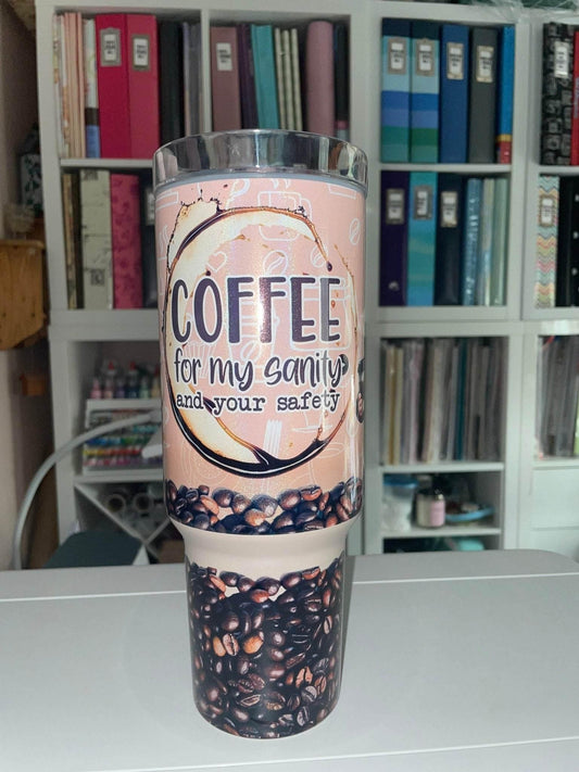 40 oz Duo Ombre Travel Tumbler - Coffee for my Sanity and Your Safety - The Redheaded StoryKeeper