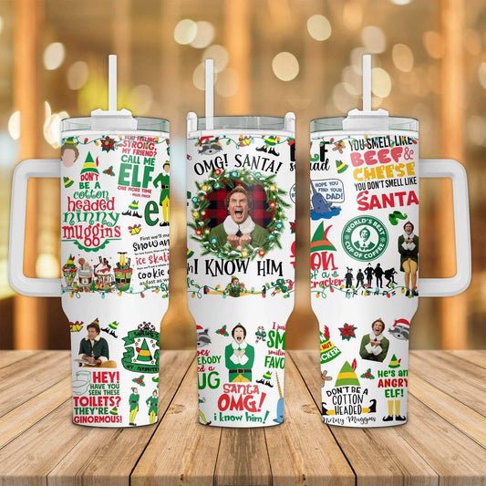40 oz Elf Travel Tumber - The Redheaded StoryKeeper