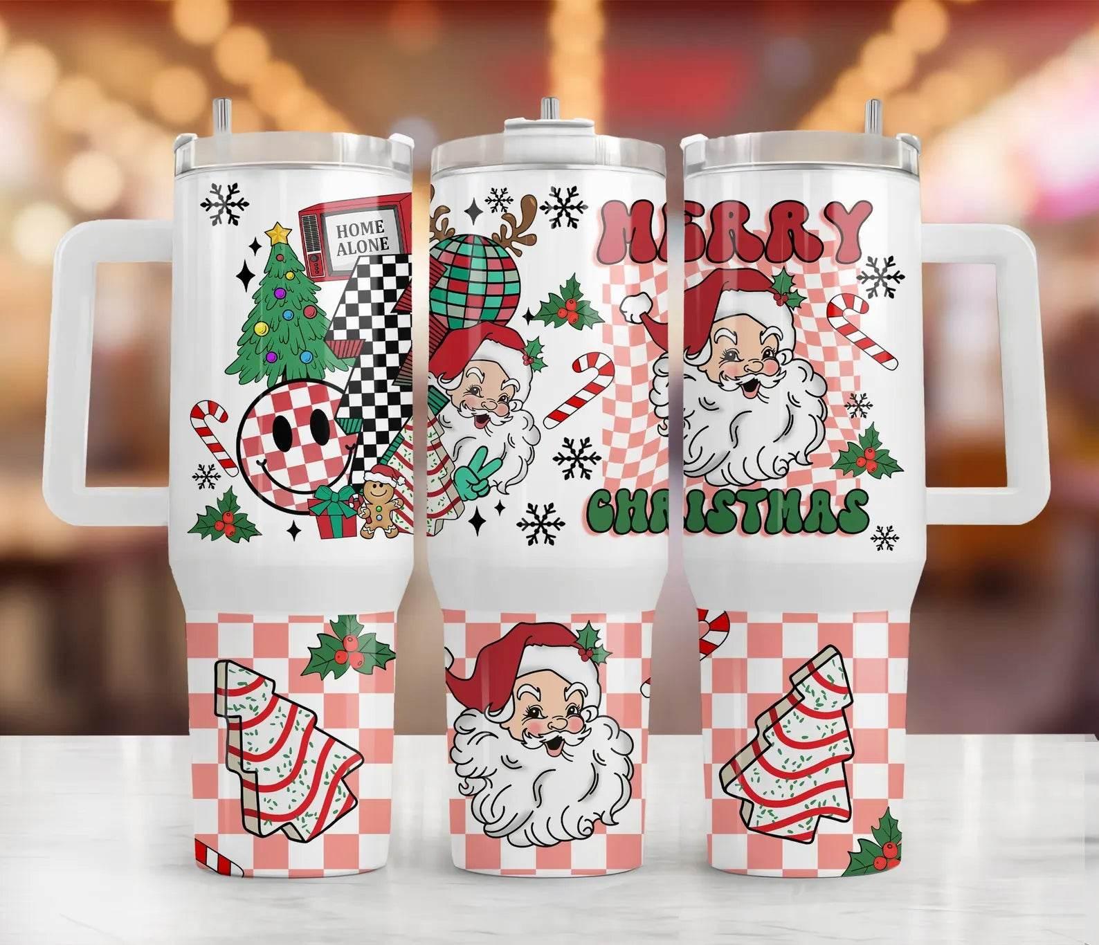 40 oz Retro Merry Christmas Travel Tumbler - The Redheaded StoryKeeper