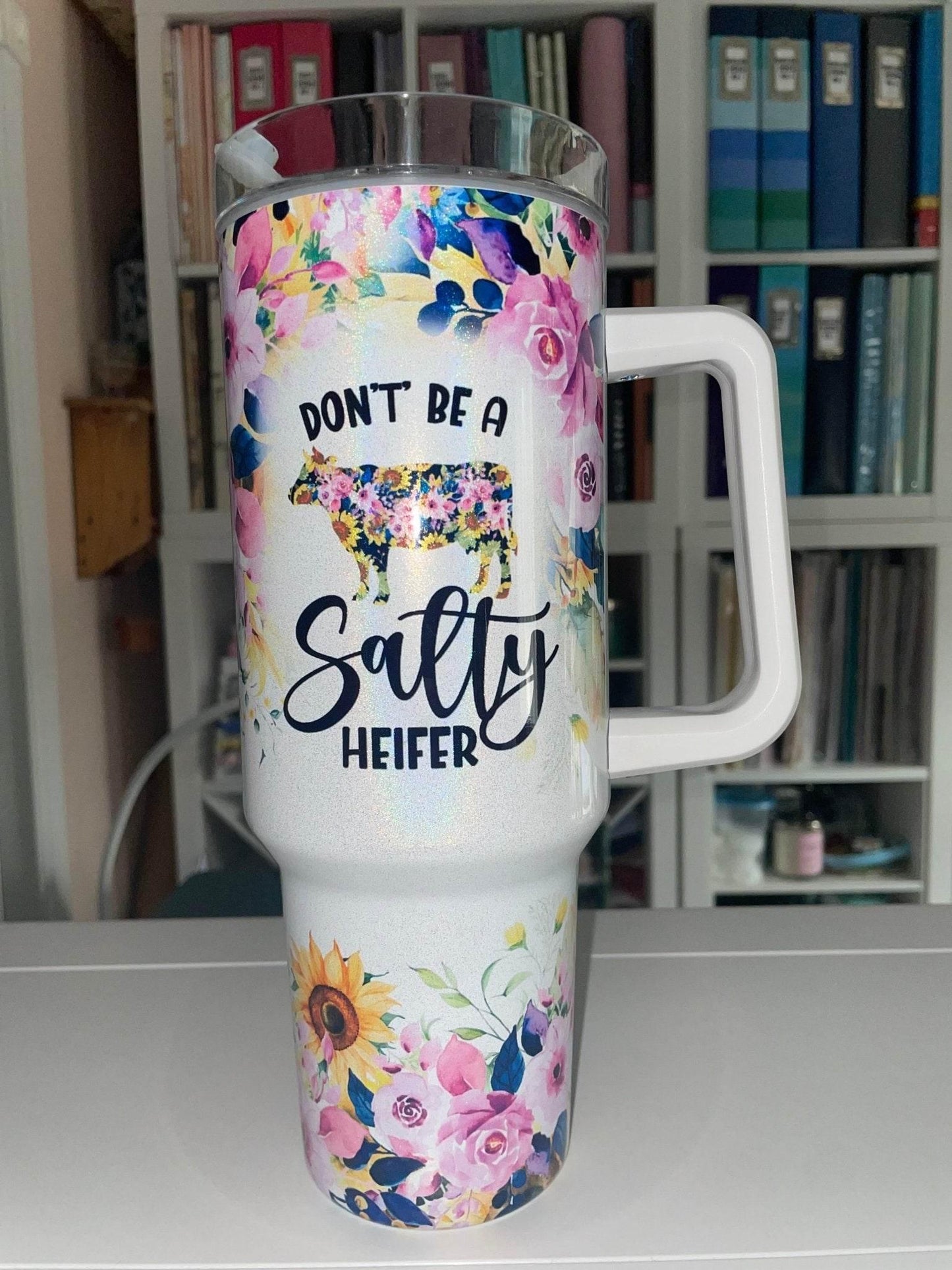 40 oz Salty Heifer Holographic Travel Tumbler - The Redheaded StoryKeeper