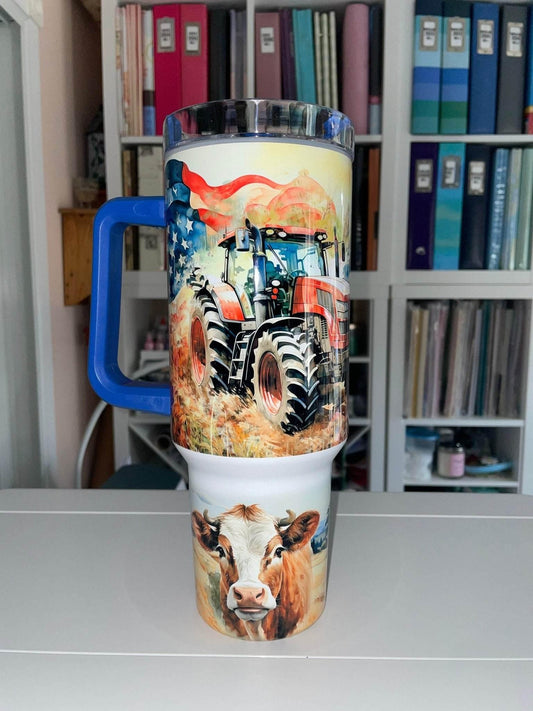 40 oz Farm Travel Tumbler - The Redheaded StoryKeeper
