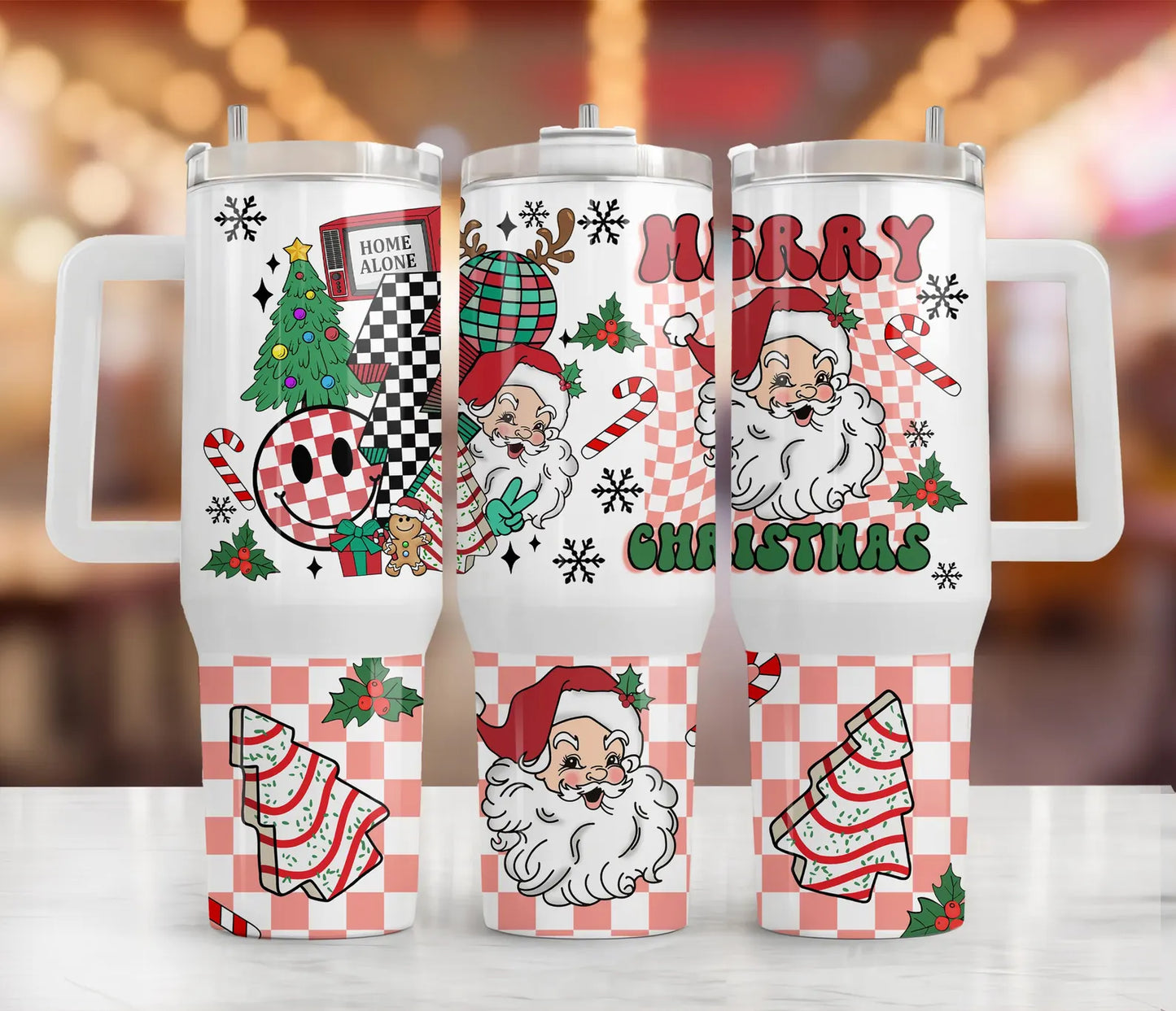 40 oz Retro Merry Christmas Travel Tumbler