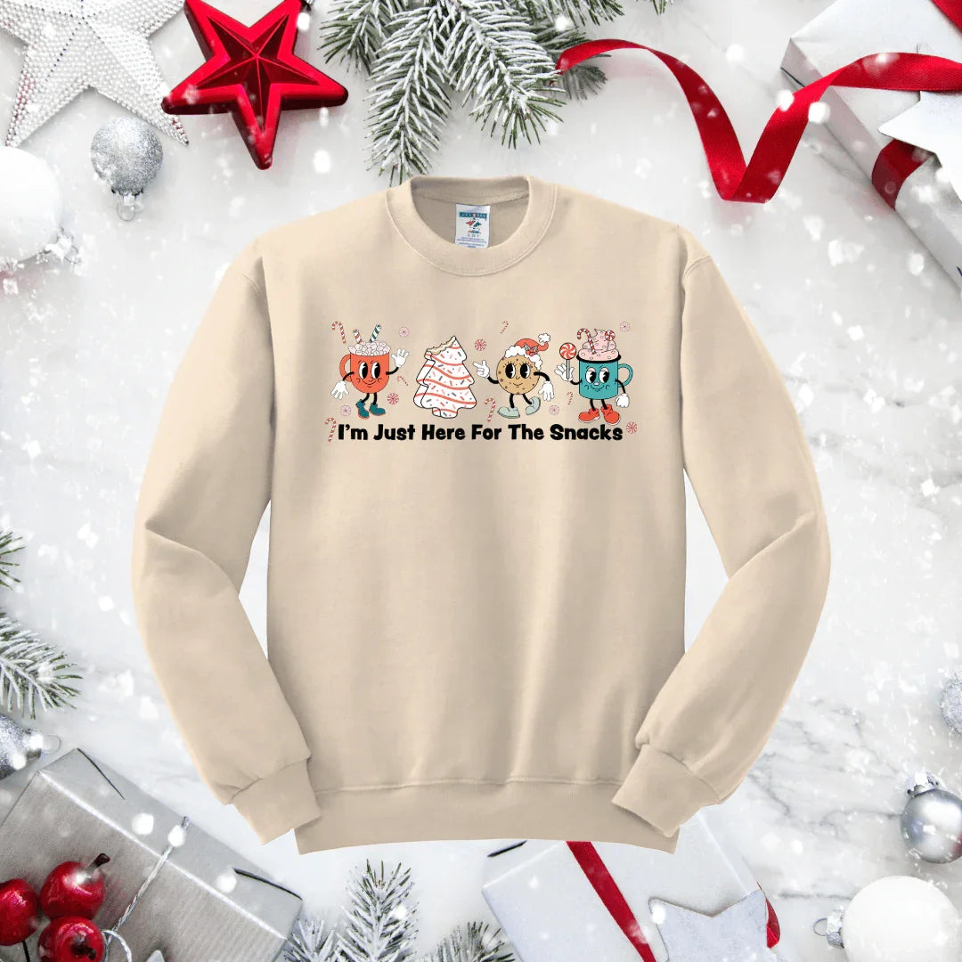 I'm Just Here For the Snacks Crewneck Sweatshirt - The Redheaded StoryKeeper