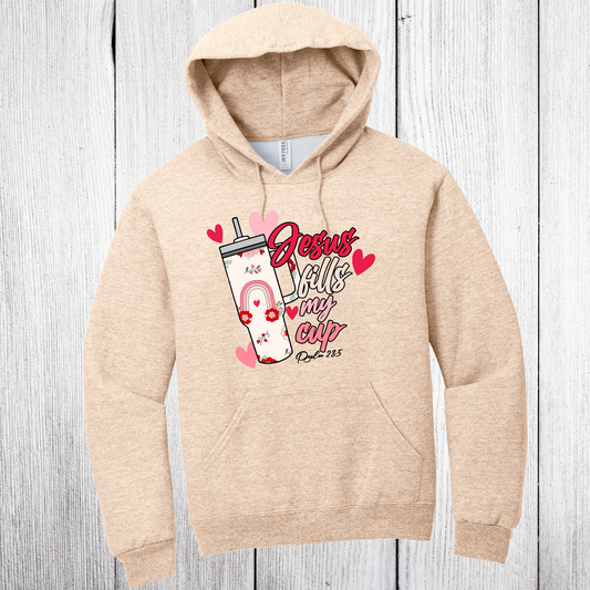 Jesus Fill my Cup Hoodie The Redheaded StoryKeeper Sweet Cream