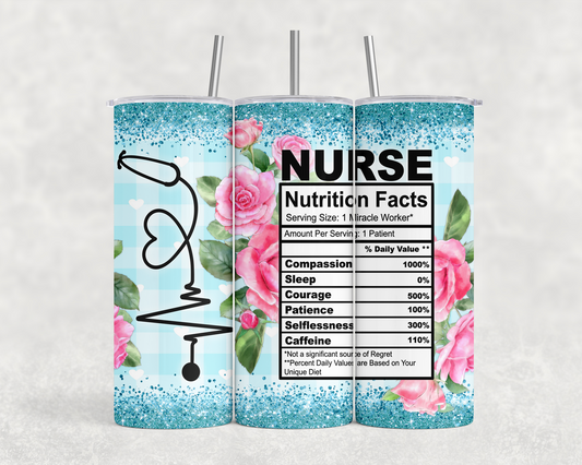 20 oz Nurse Nutrition Facts Tumbler
