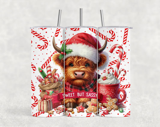20 oz Sweet But Sassy Christmas Tumbler - The Redheaded StoryKeeper