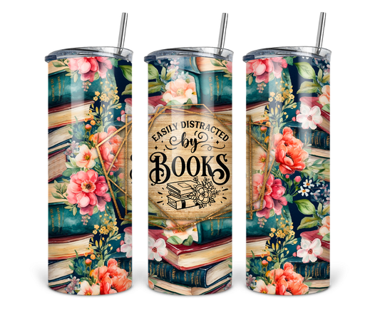 20 oz Easily Distracted by Books Tumbler