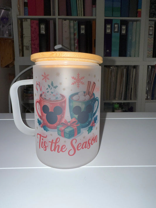 17 oz Tis the Season Frosted Glass Mug - The Redheaded StoryKeeper