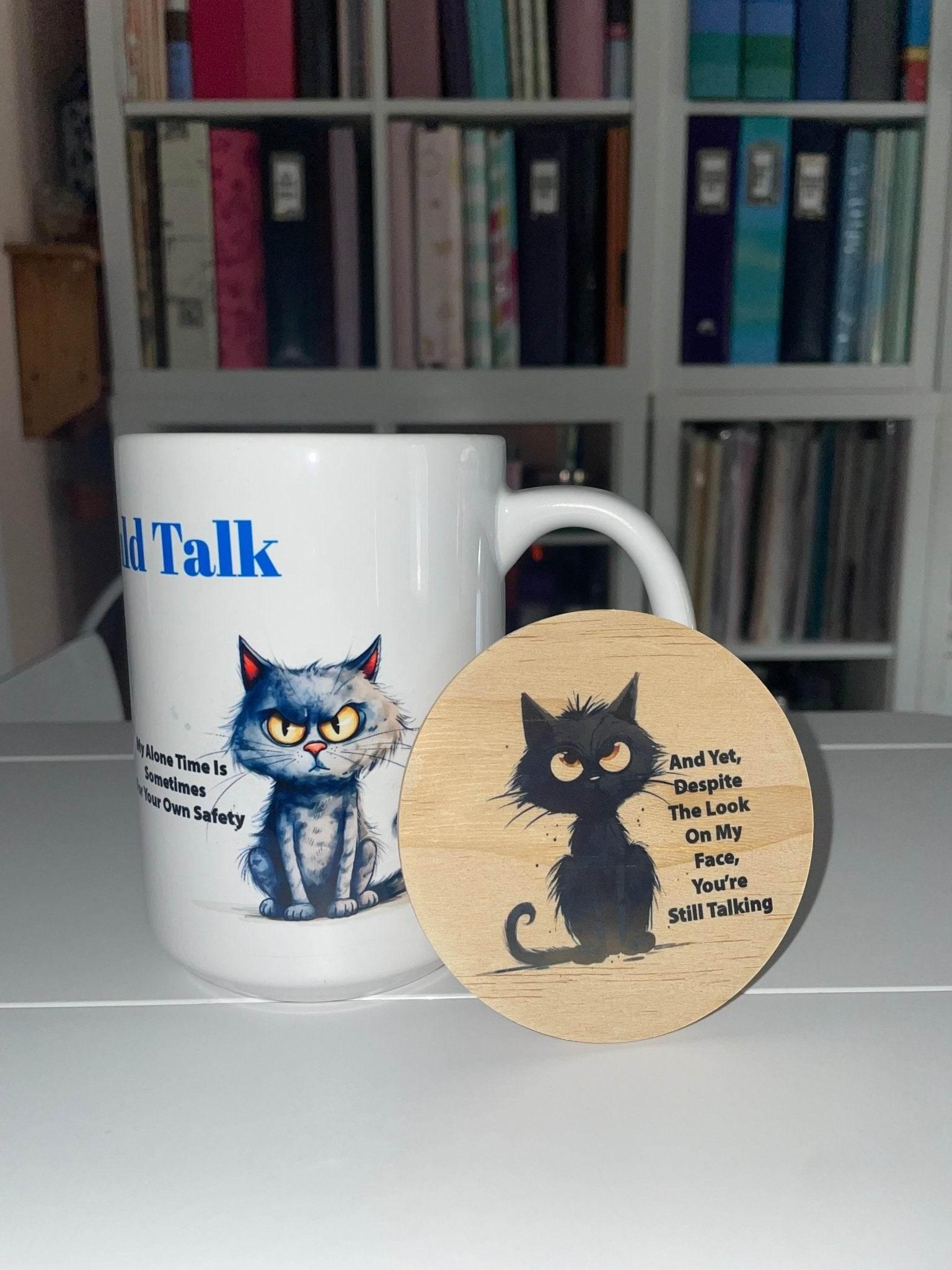 15 oz If Cats Could Talk Mug with Bamboo Lid - The Redheaded StoryKeeper