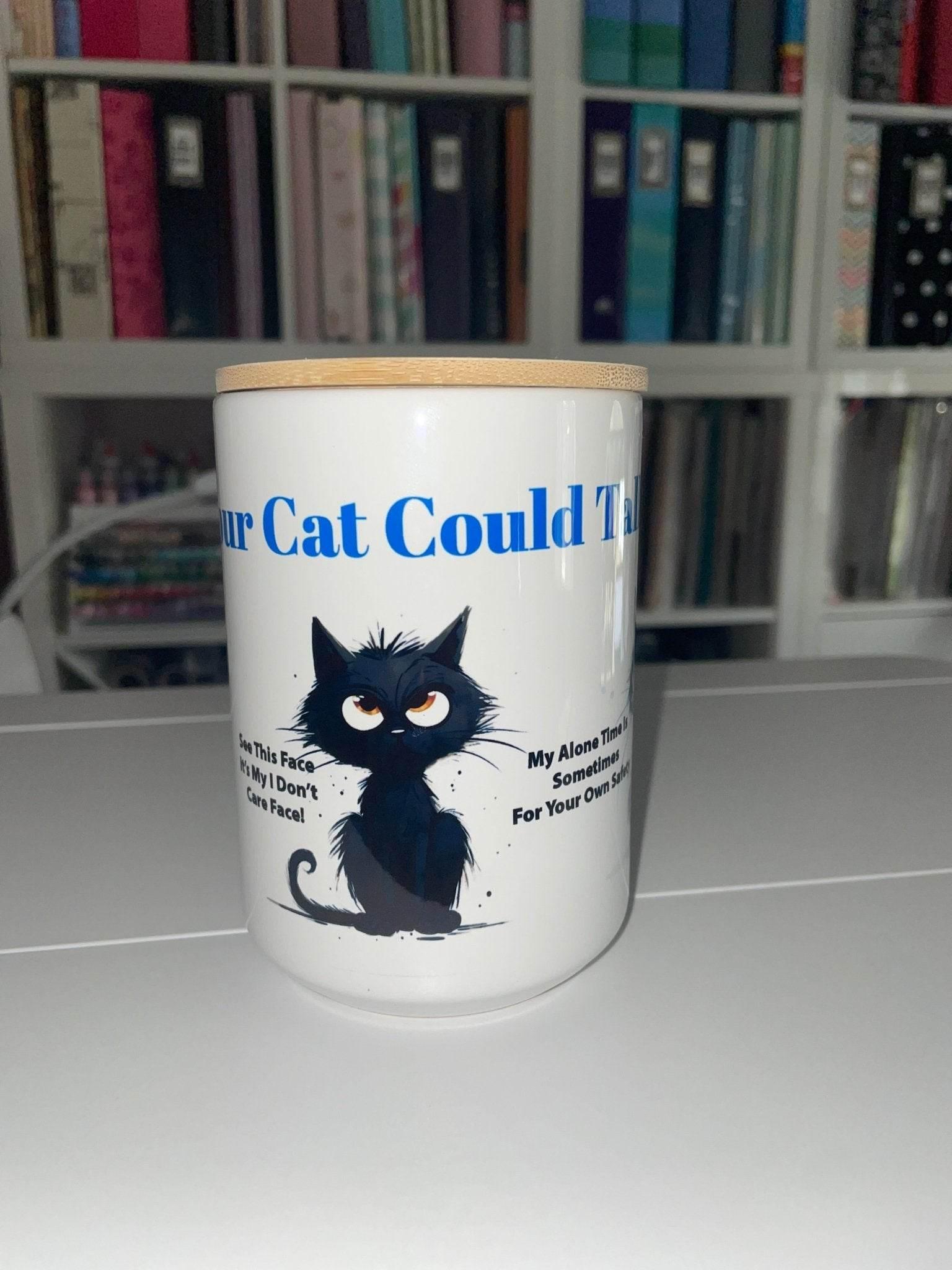15 oz If Cats Could Talk Mug with Bamboo Lid - The Redheaded StoryKeeper