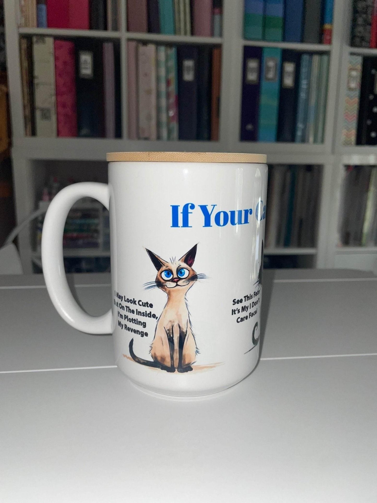 15 oz If Cats Could Talk Mug with Bamboo Lid - The Redheaded StoryKeeper