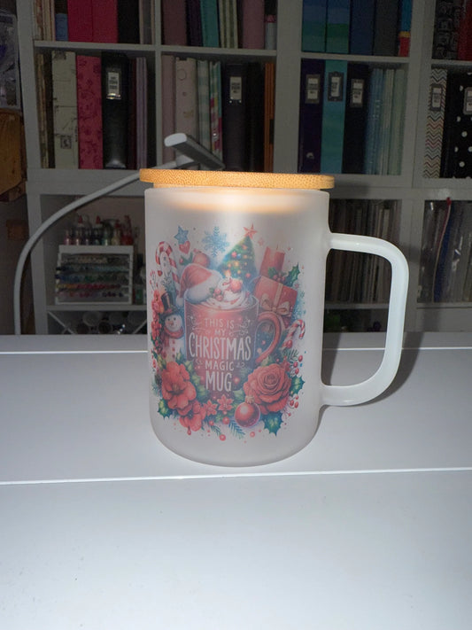 17 oz Christmas Magic Frosted Glass Mug - The Redheaded StoryKeeper